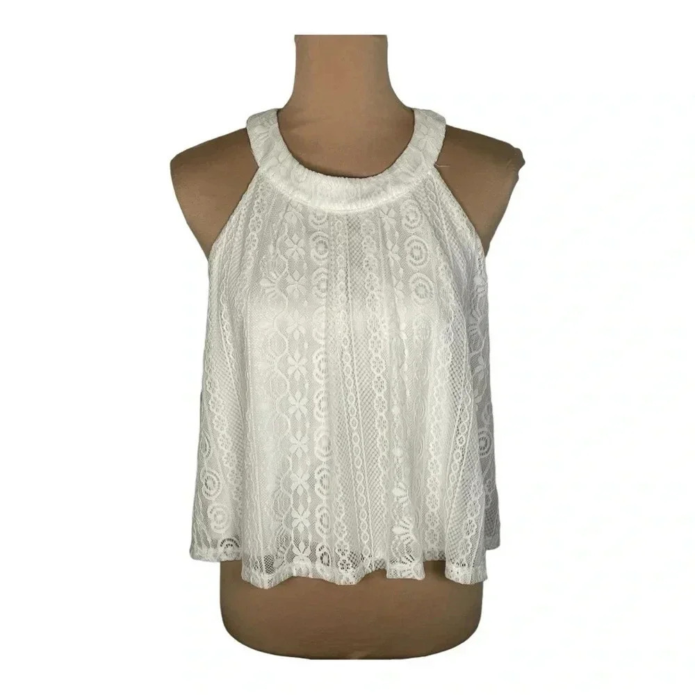 🤍 Alya Lace Crop Top Large